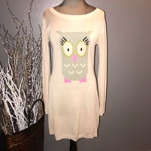 Tan Owl Sweater Dress